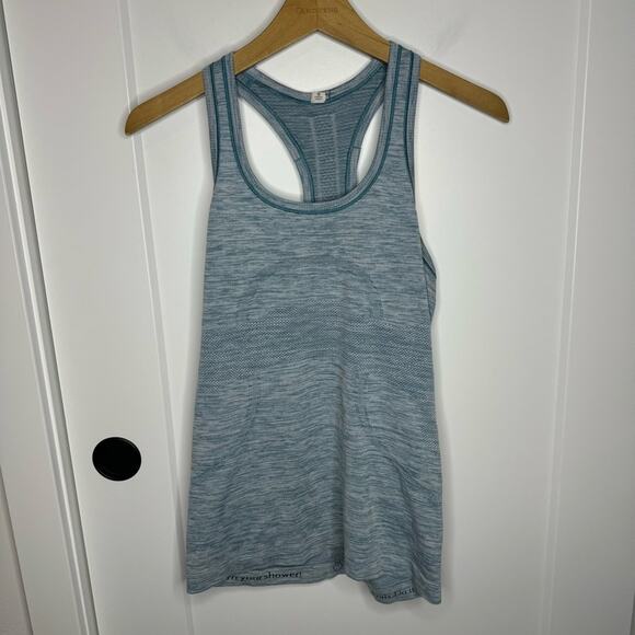 Lululemon Swiftly Tech Racerback Tank Top Seamless Heathered Tofino Teal Size 8 - Picture 2 of 6